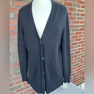 Loft Outlet Black Cotton Cardigan -Sz M
